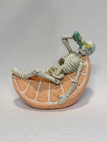 Figura Decorativa Esqueleto en Naranja
